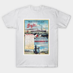 Vintage Travel Poster Nordseebäder Sylt T-Shirt